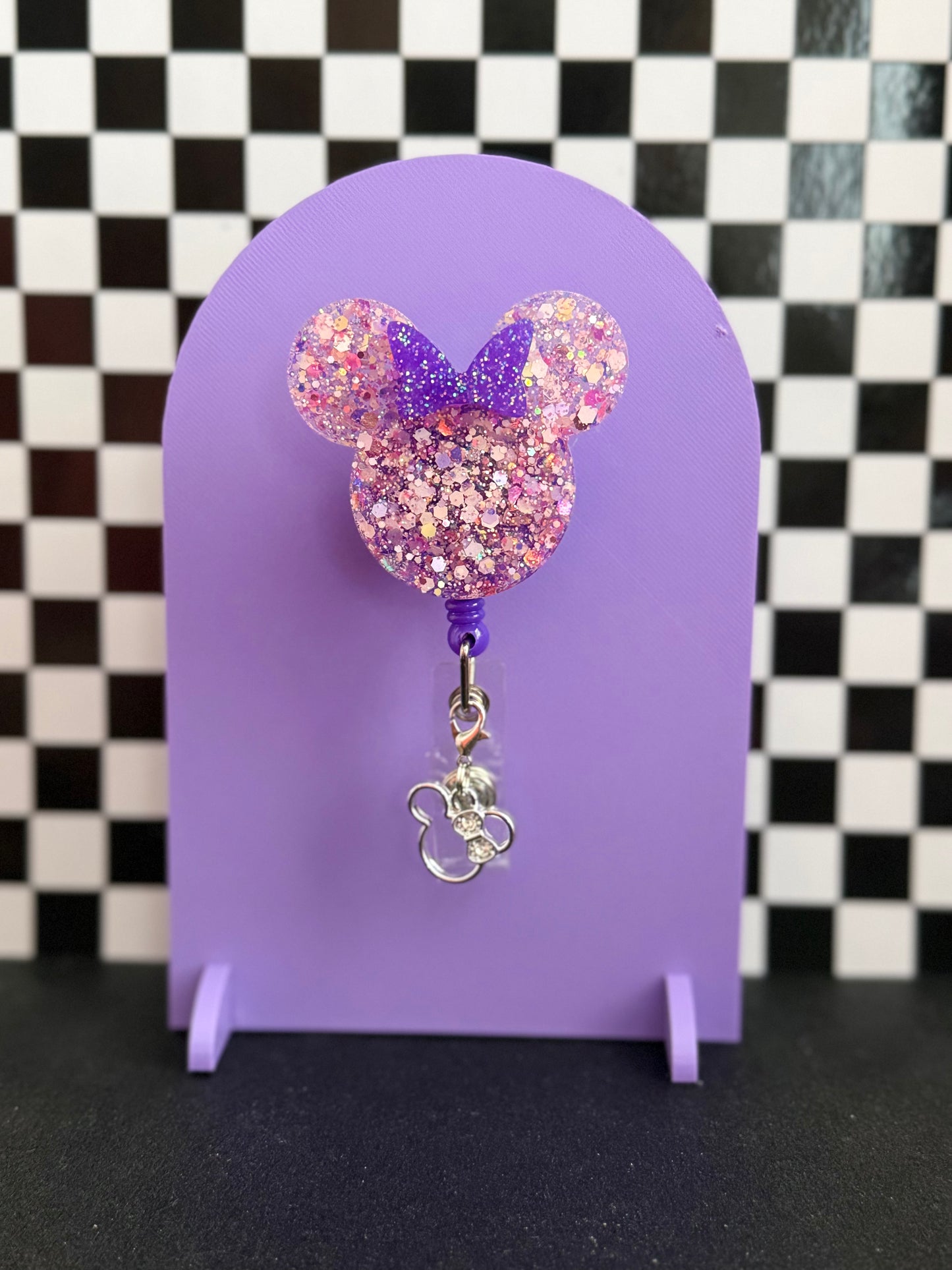 Miss Mouse Badge Reel w/charm