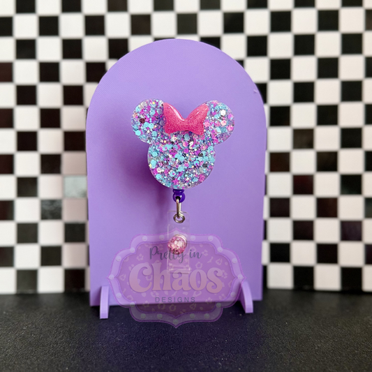 Miss Mouse Badge Reel (Cotton Candy)