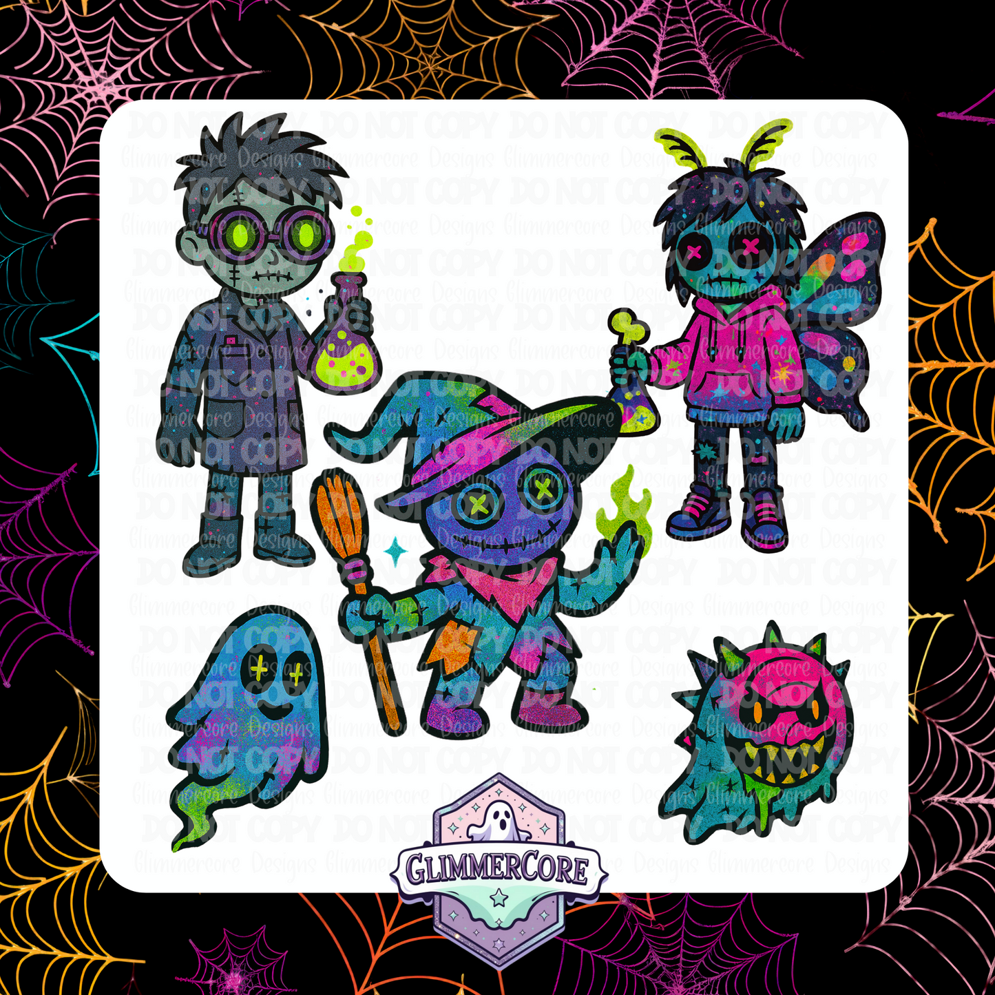 Neon Halloween Crew Clipart