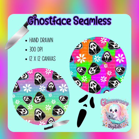 Neon Glitter Ghostface Seamless