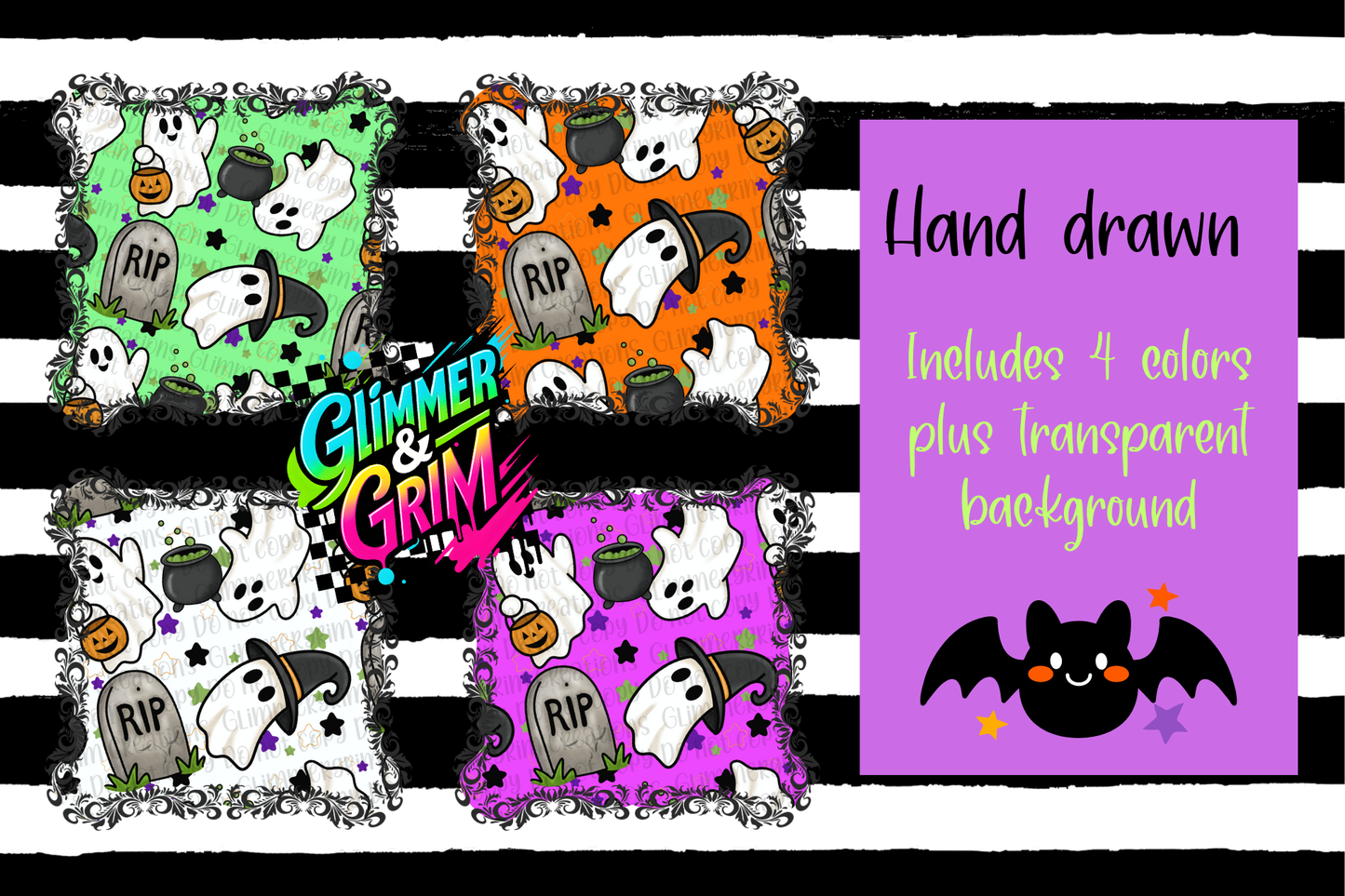 Ghosties Seamless Pattern