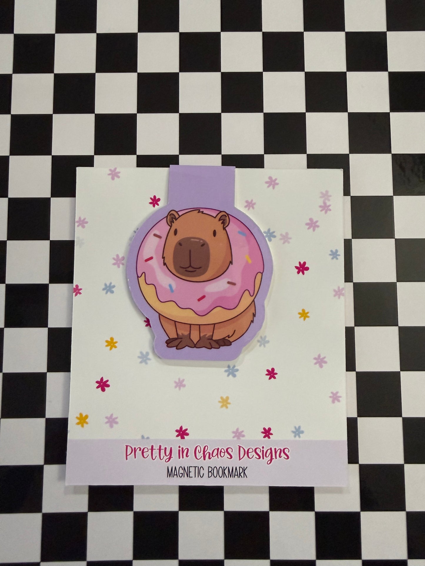 Donut Capybara Magnetic Bookmark