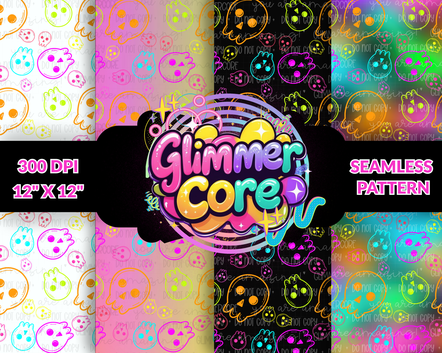 Neon Skellies Seamless Bundle