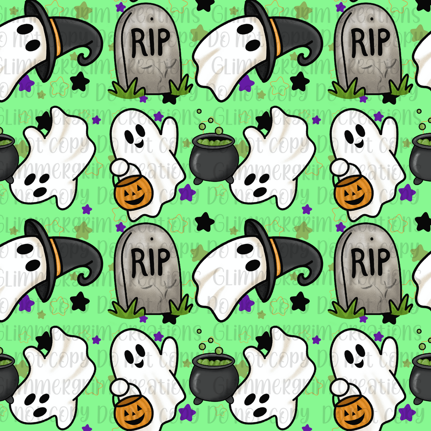 Ghosties Seamless Pattern