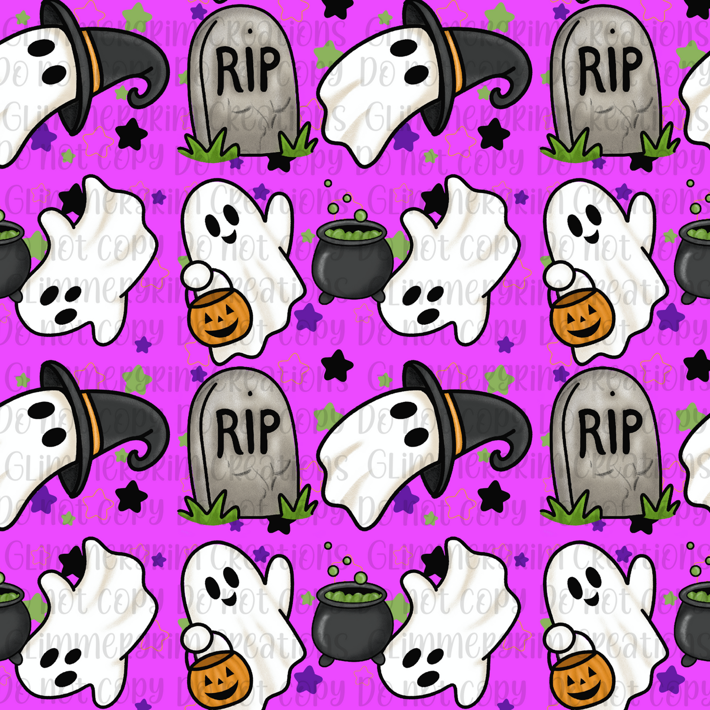 Ghosties Seamless Pattern