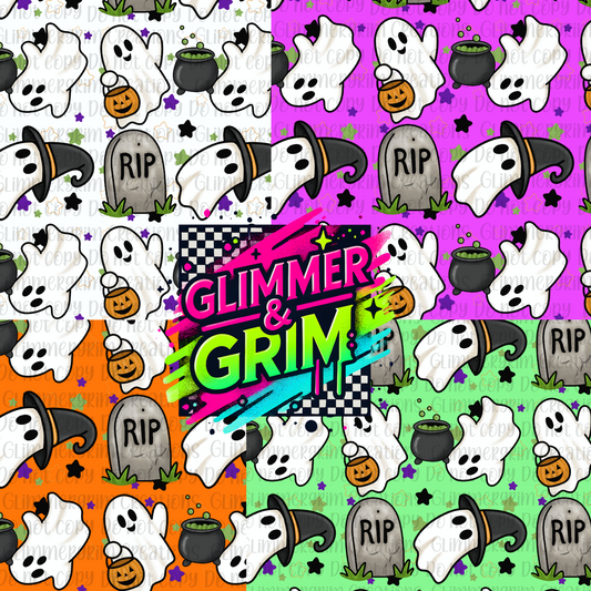 Ghosties Seamless Pattern
